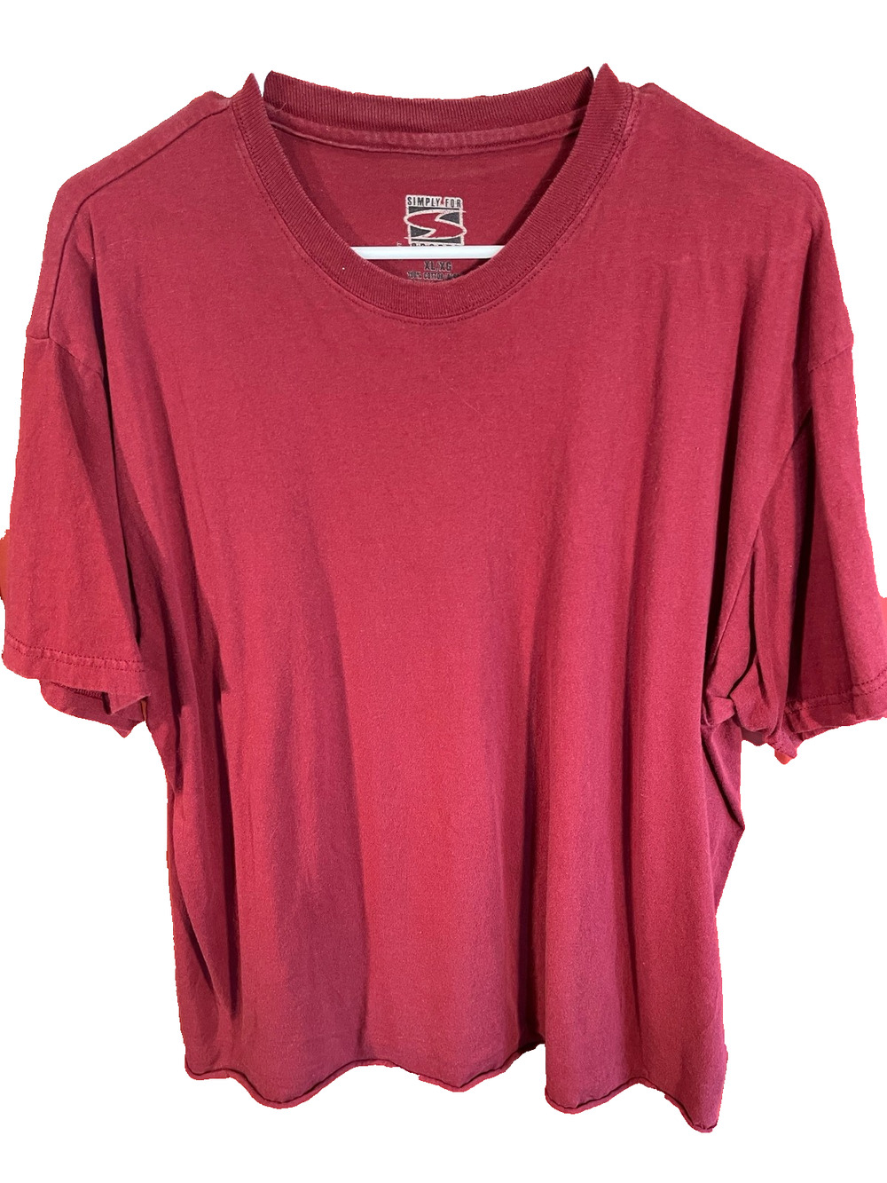 Simply For Sports Men's XL Red Crewneck Short Sleeve Cotton T-Shirt